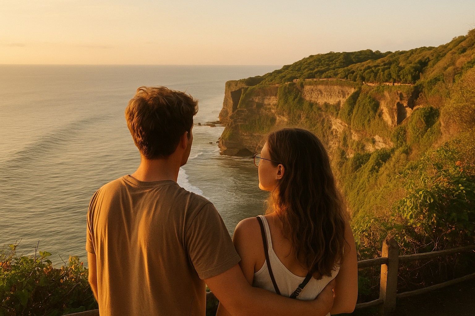 Terraced rice paddies in Ubud Bali on a misty morning